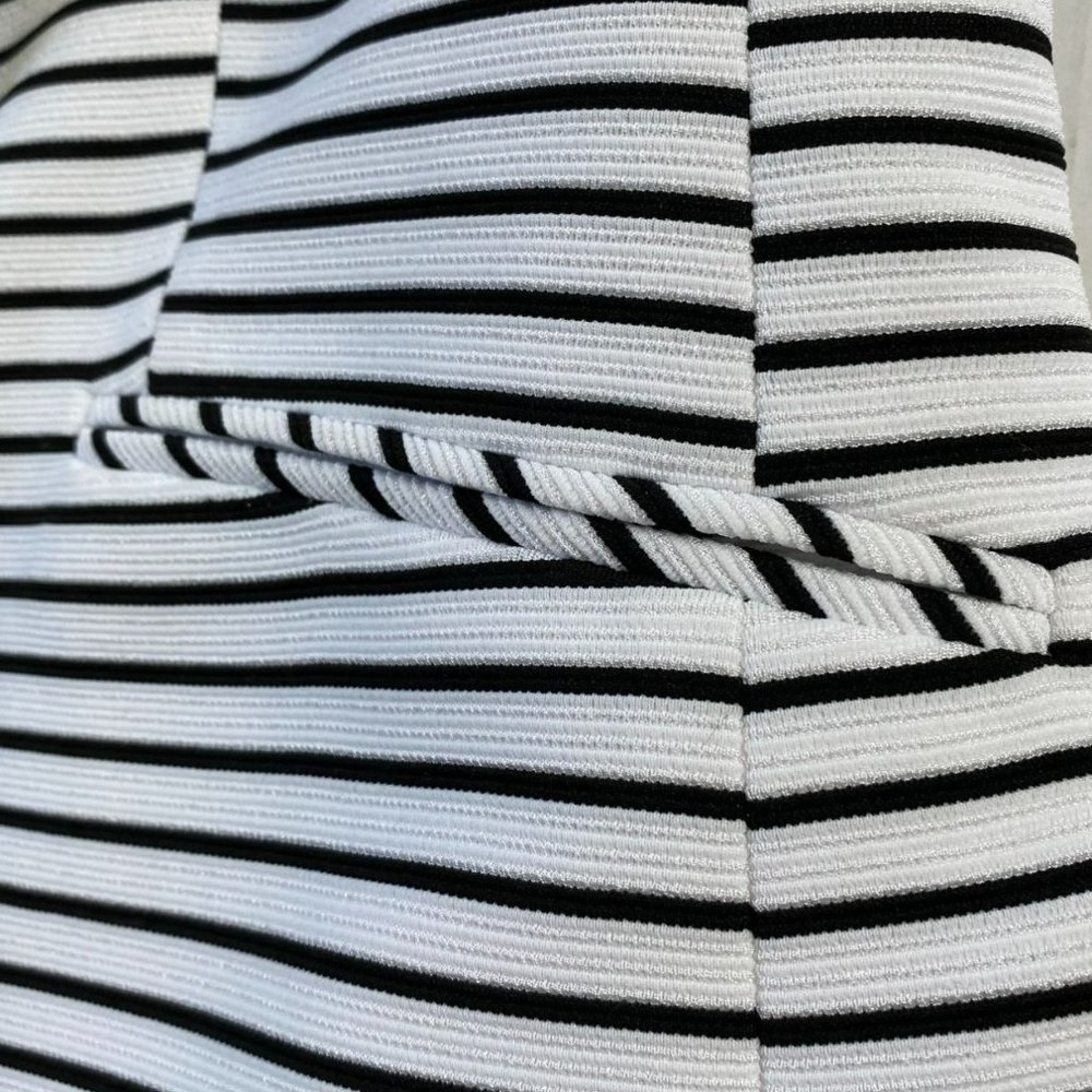 Anne Klein White & Black Striped One-Button Blazer – Women’s Small Career Dinner - Picture 8 of 11